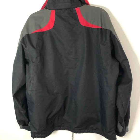 Lanesboro Gray Black Red Hood Zip Sport Jacket M - Picture 8 of 8